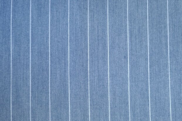 Pin Stripe Stretch Blue