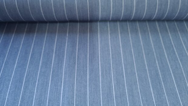 Pin Stripe Stretch Blue