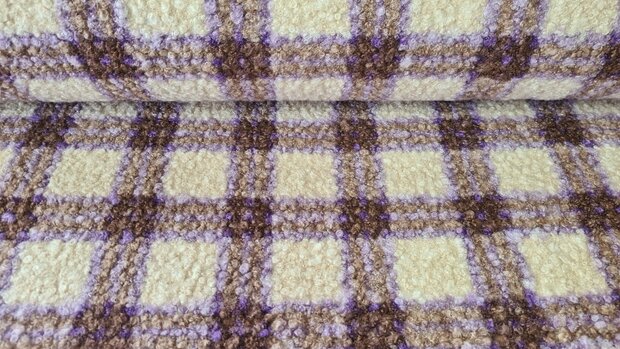 Teddy Bouclé Check Lilac