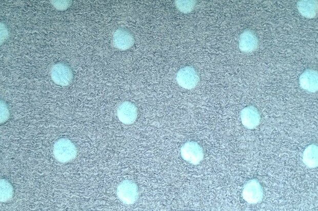 Boiled Wool Dots Blue/Mint