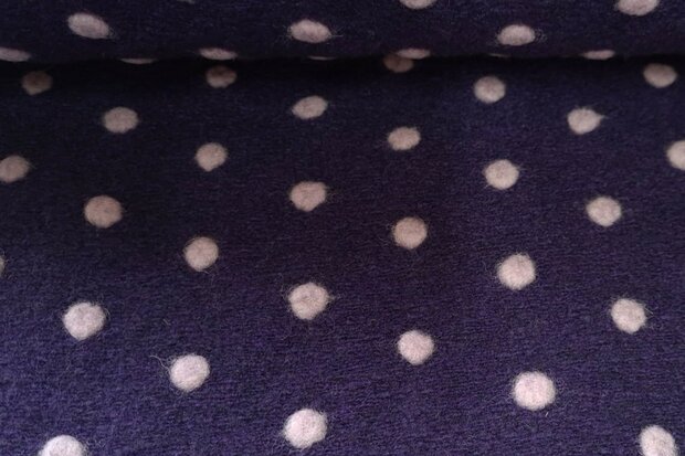 Boiled Wool Dots Purple/Rosé