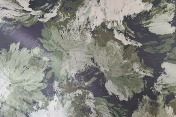 Scuba Suède Abstract Flower Khaki