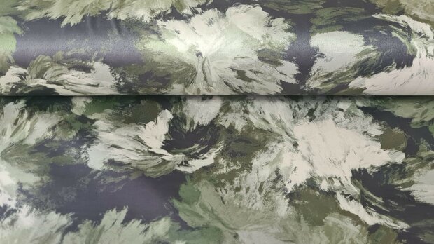 Scuba Suède Abstract Flower Khaki