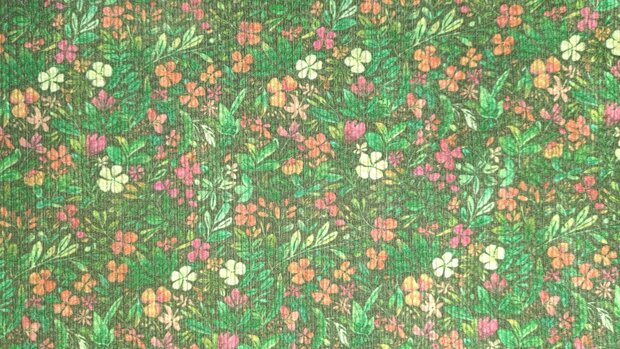Stretch-Cord Little Flowers Green