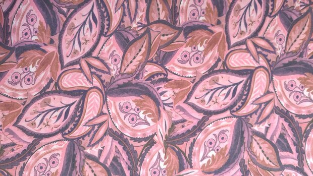 Bamboo Jersey Leaves Coral