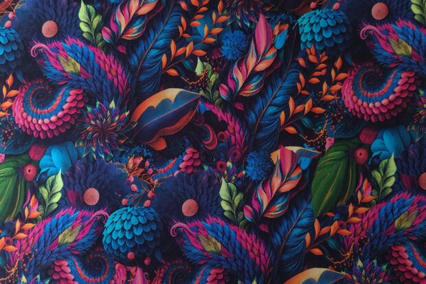 Cotton Jersey Flowers Multi-Colour