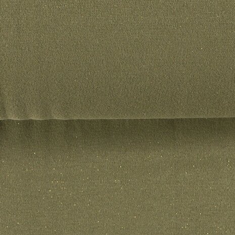 Boordstof Glitter Olijf Groen