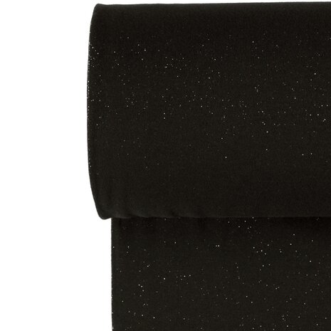 Boordstof Glitter Zwart
