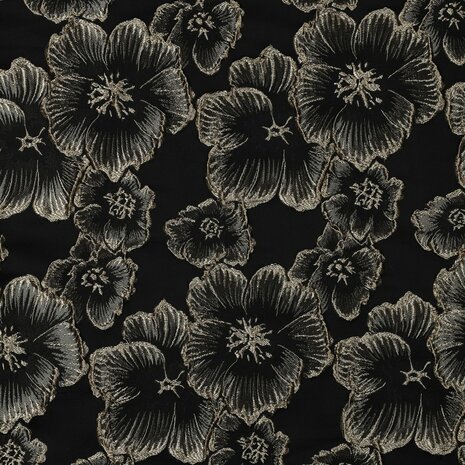 Jacquard Flowers Black/Gold