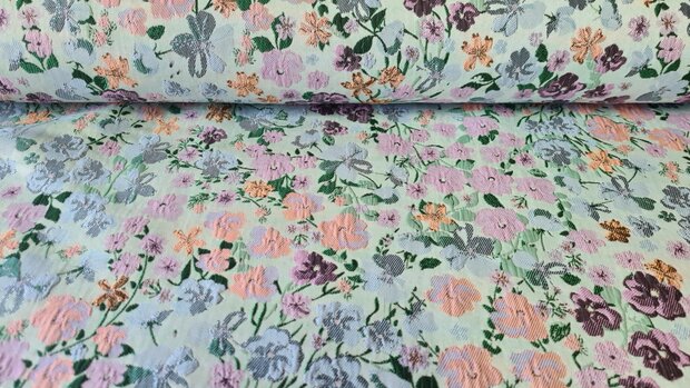 Jacquard Lillya Mint/Mauve
