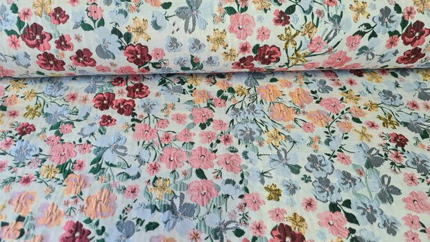 Jacquard Lillya Mint/Coral
