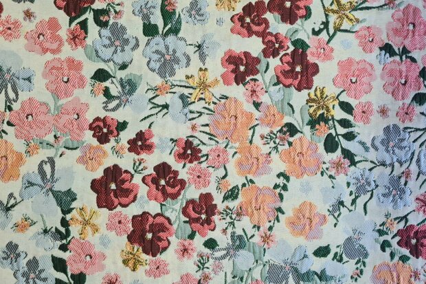 Jacquard Lillya Mint/Coral