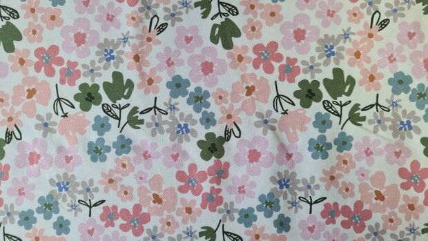 French Terry Little Flowers Off White