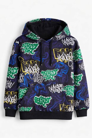 French Terry Grafiti Foil Black