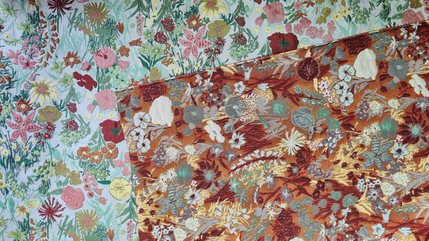 Jacquard Stella Green / Brick