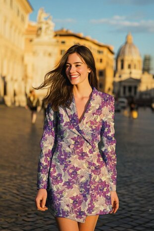 Jacquard Flowers Purple