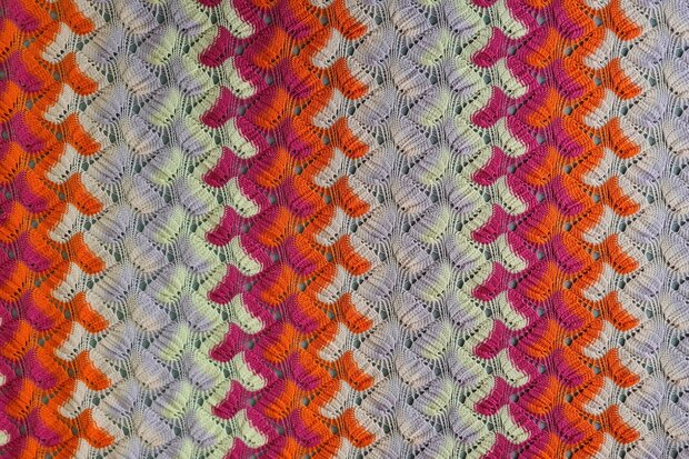Knitted Zig Zag Multi Fuchsia