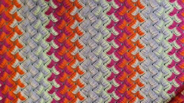 Knitted Zig Zag Multi Fuchsia