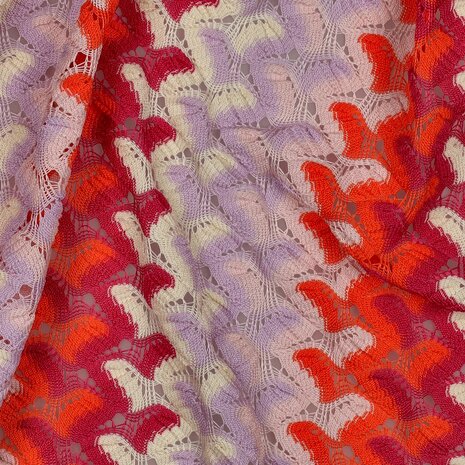 Knitted Zig Zag Multi Fuchsia