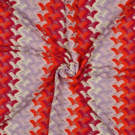 Knitted Zig Zag Multi Fuchsia