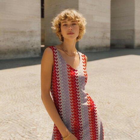 Knitted Zig Zag Multi Fuchsia