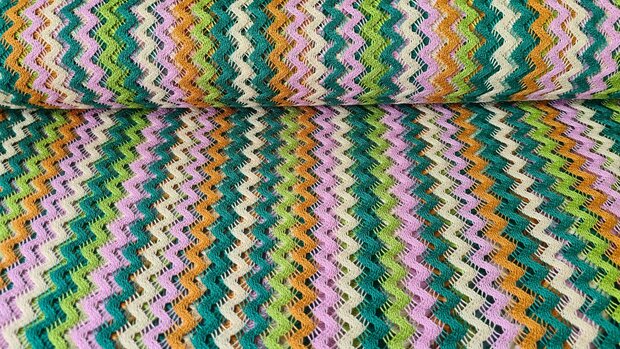 Knitted Zig Zag Multi Green