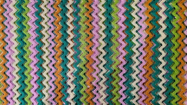 Knitted Zig Zag Multi Green