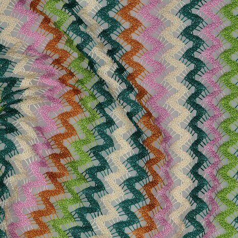 Knitted Zig Zag Multi Green