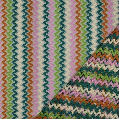 Knitted Zig Zag Multi Green
