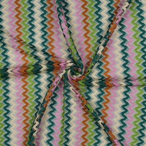 Knitted Zig Zag Multi Green