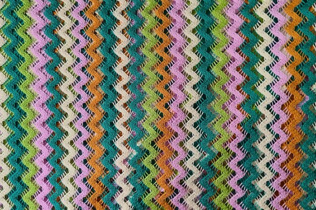 Knitted Zig Zag Multi Green