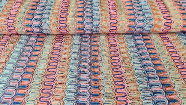 Knitted Zig Zag Shiny Coral