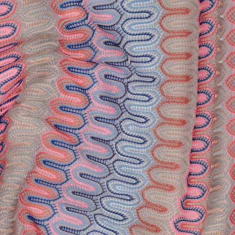 Knitted Zig Zag Shiny Coral