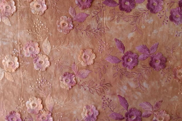 Cotton Embroidery Tie Dye Multi Brick