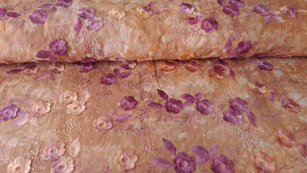 Cotton Embroidery Tie Dye Multi Brick