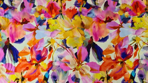 Viscose Jersey Flowers Multi