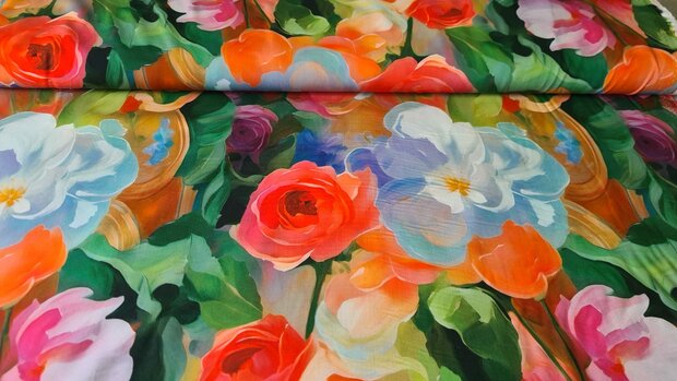 Viscose Digital Flowers Multi