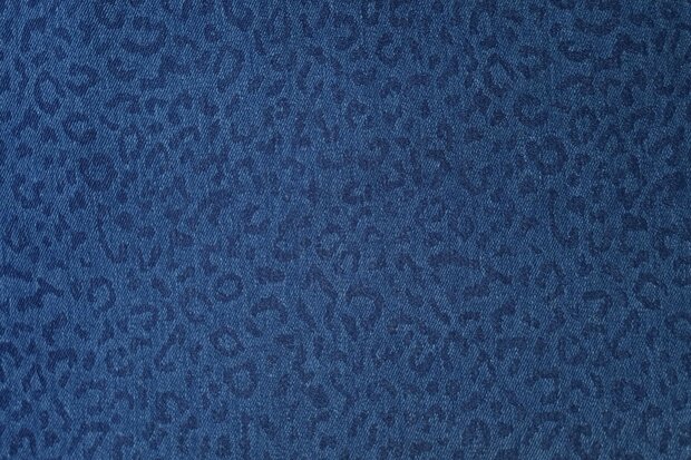 Washed Stretch Jeans Leopard Blue