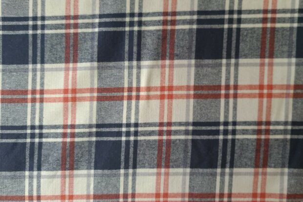 Cotton Flannel Check Blue