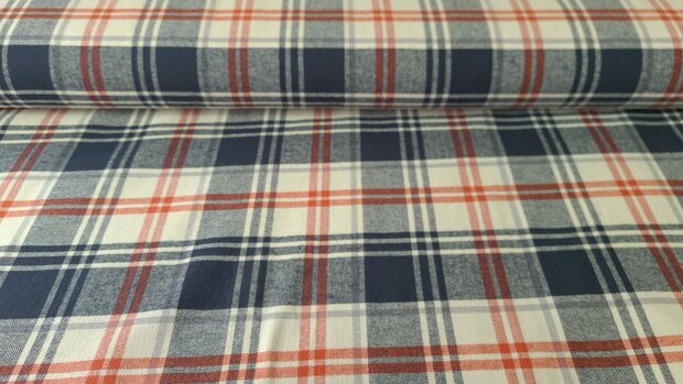 Cotton Flannel Check Blue