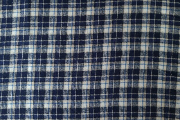 Cotton Flannel Check Navy