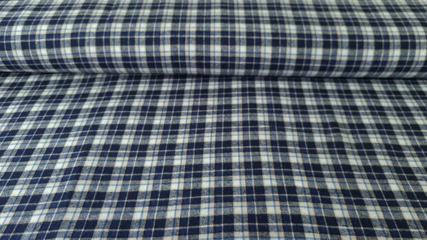Cotton Flannel Check Navy