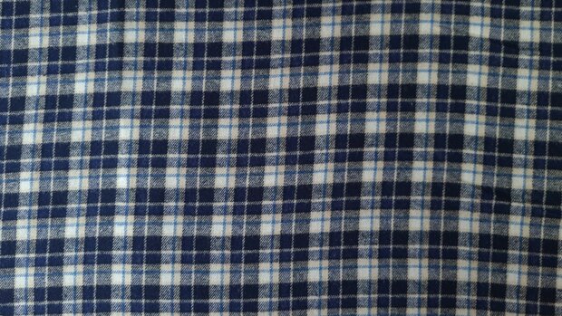 Cotton Flannel Check Navy