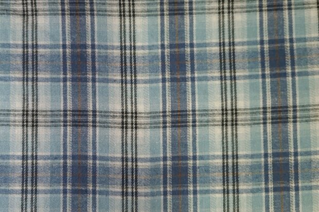 Cotton Flannel Check Light Blue