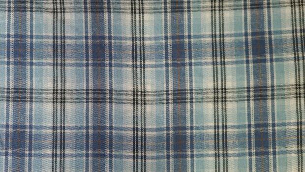 Cotton Flannel Check Light Blue