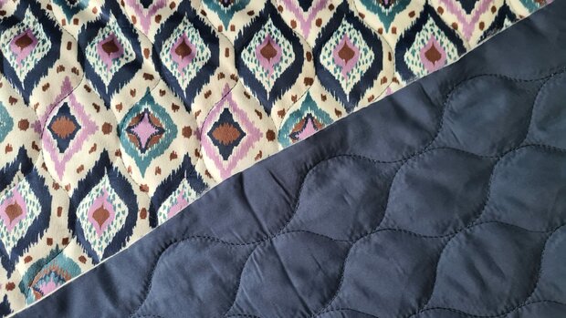 Double Stepped Velvet Navy/Lilac