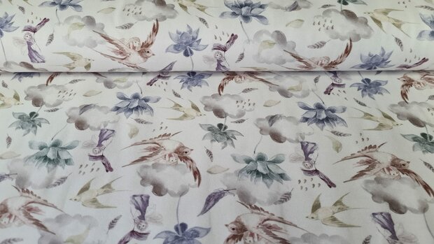 Organic Cotton Jersey Fairies Mauve