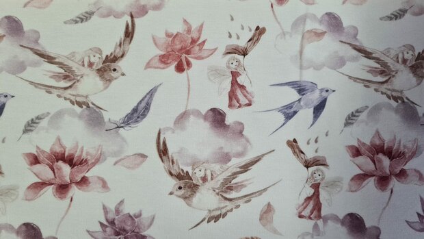 Organic Cotton Jersey Fairies Nude