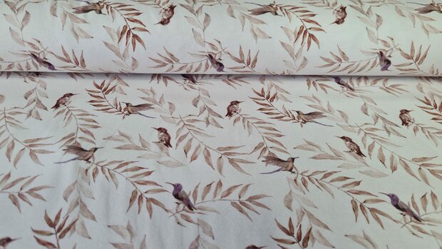 Organic Cotton Jersey Twigs & Birds