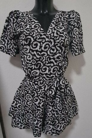Cotton Viscose Curly Shapes Black